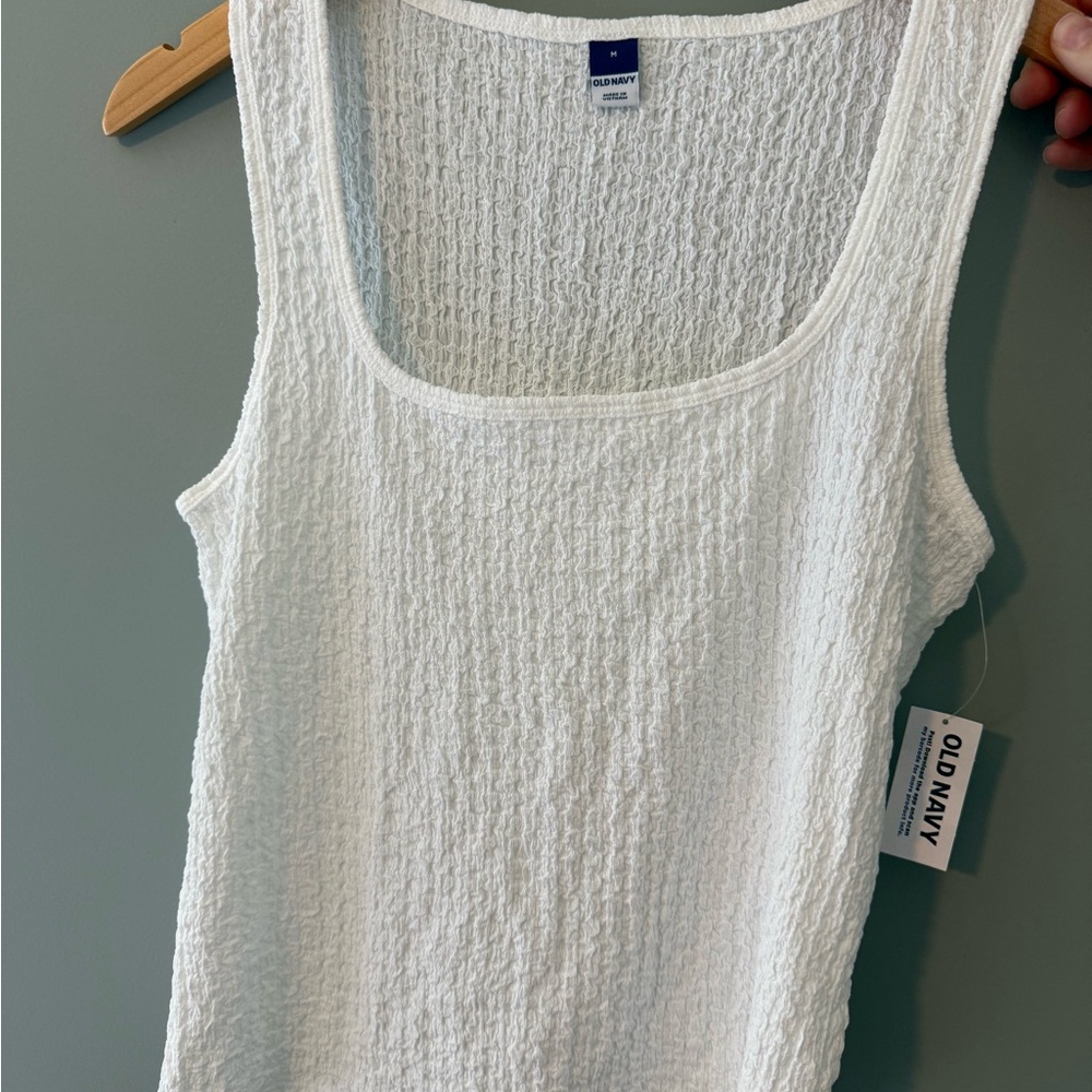 Old Navy Textured White Women's Tank Top